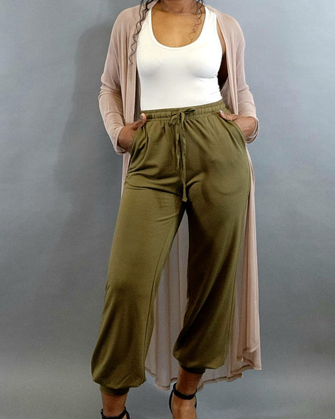 Feeling It Pants-Olive