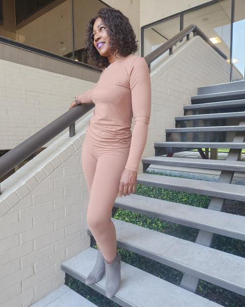 Leggings Microfiber- Khaki - Oh, It's Me! Boutique