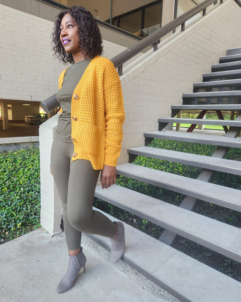 Cardigan- Golden Mustard - Oh, It's Me! Boutique