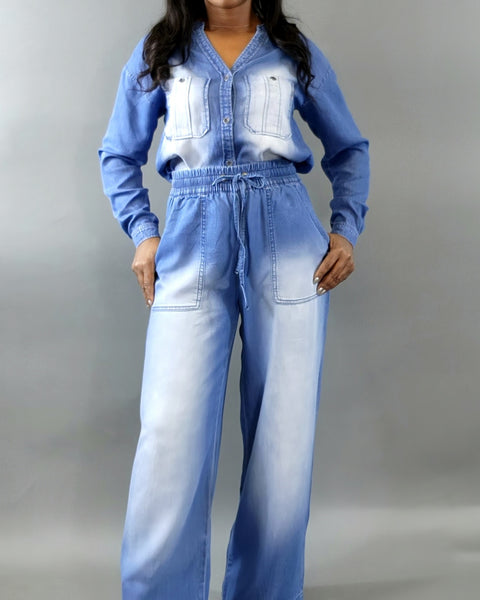 Chambray Pants - Oh, It's Me! Boutique