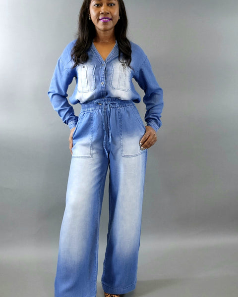 Chambray Pants - Oh, It's Me! Boutique