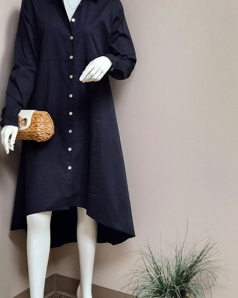 Poplin high-low shirt dress - Oh, It's Me! Boutique