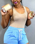 Snappin Bodysuit-Khaki