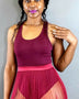 Snappin Bodysuit-Burgundy