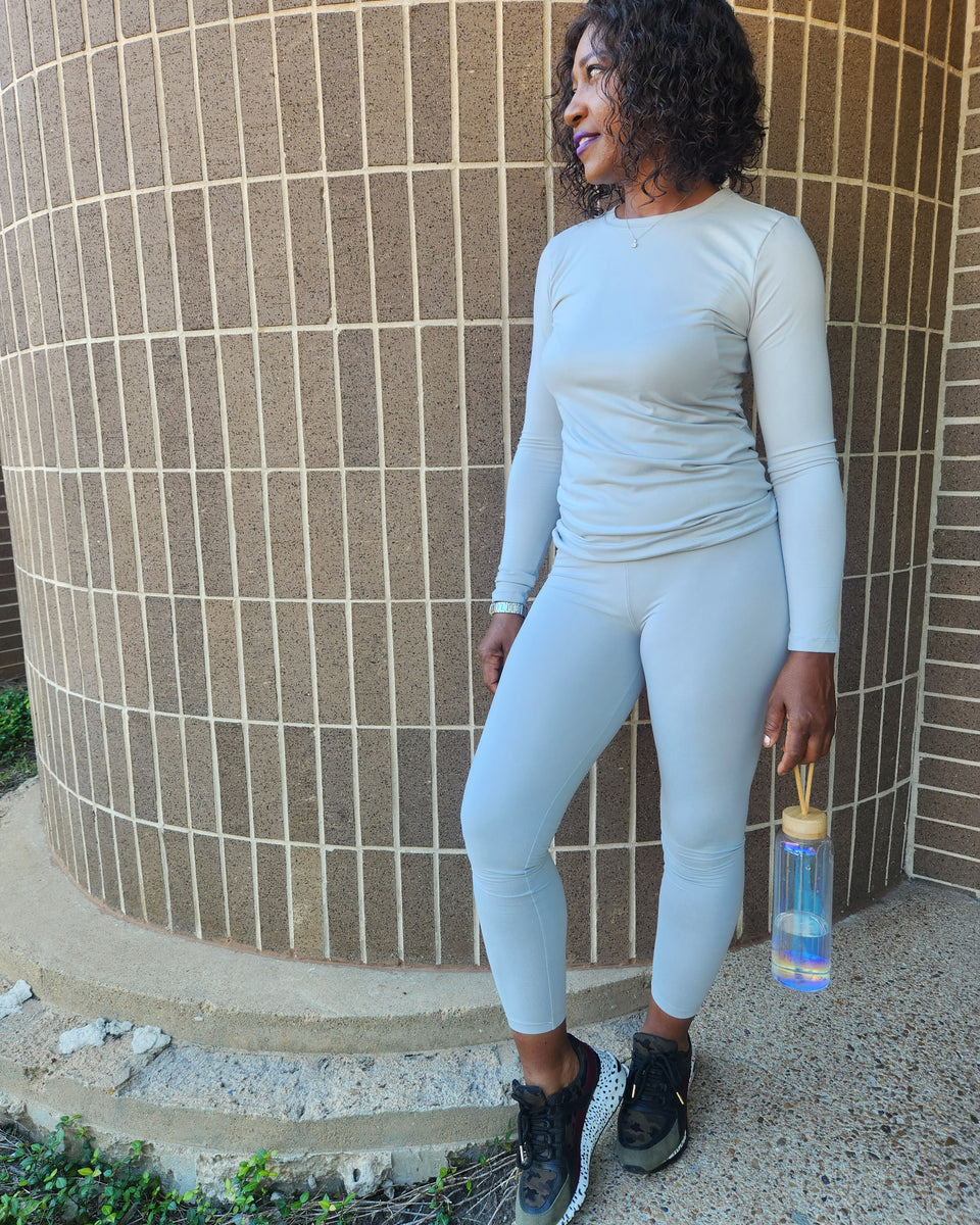 Legging Microfiber Set-Lite Grey - Oh, It's Me! Boutique