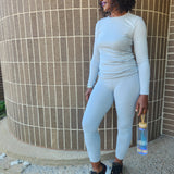 Legging Microfiber Set-Lite Grey - Oh, It's Me! Boutique