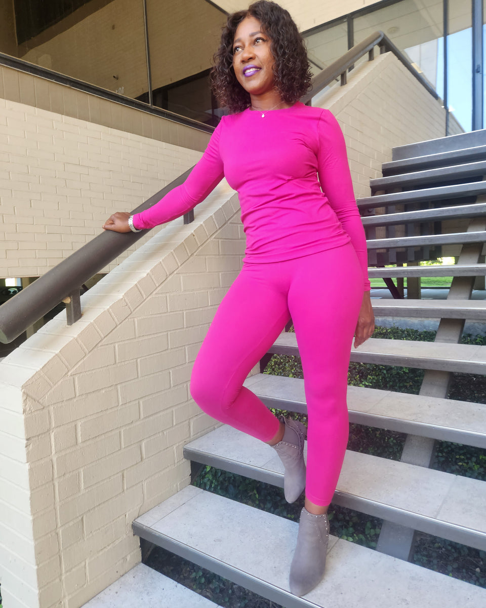 Legging Microfiber Set-Magenta - Oh, It's Me! Boutique