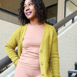 Cardigan Olive Mustard - Oh, It's Me! Boutique