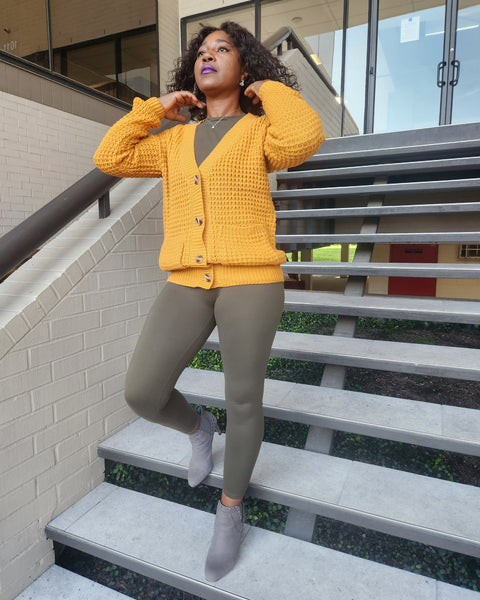 Cardigan- Golden Mustard - Oh, It's Me! Boutique