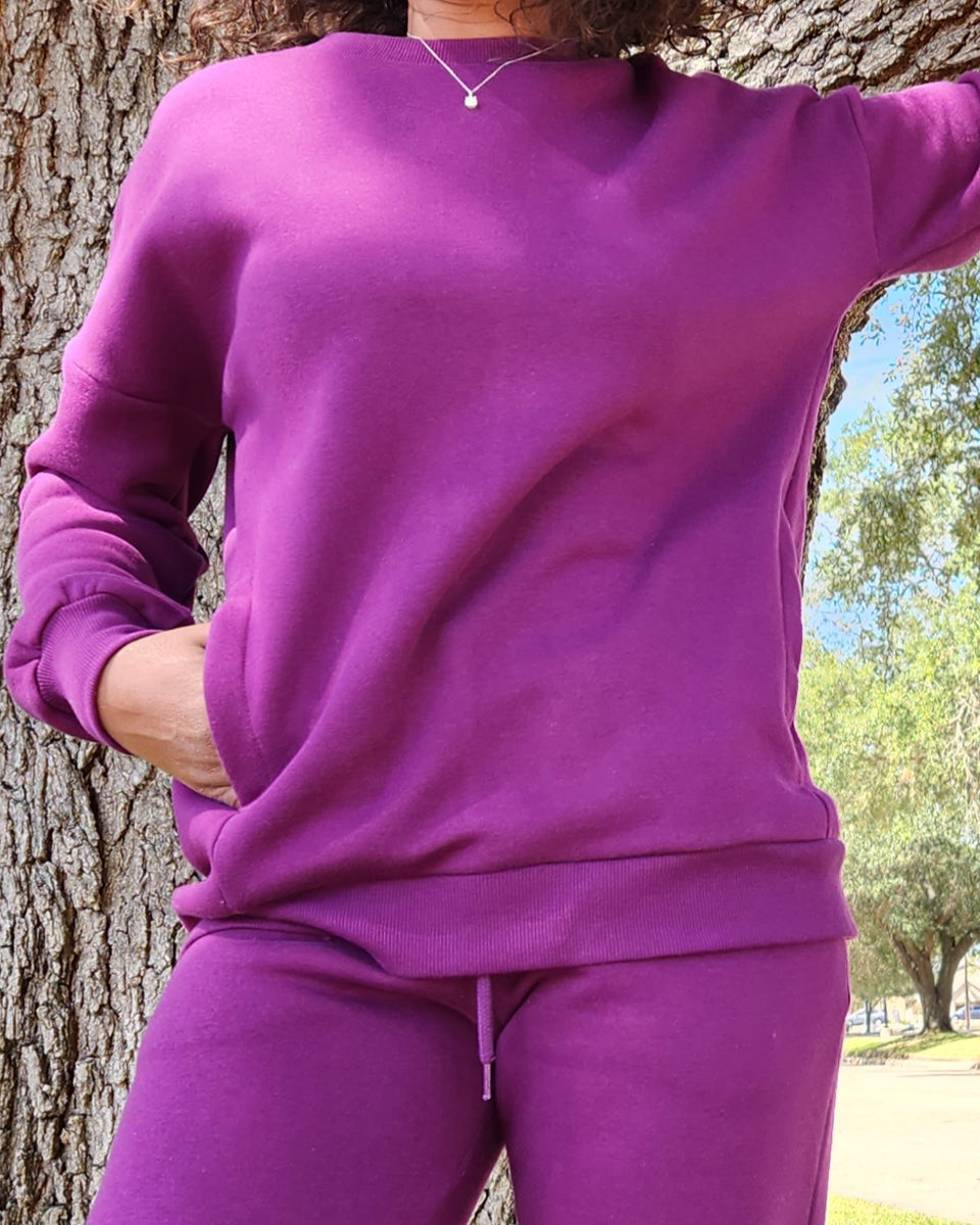 Jogger Set-Dark Plum - Oh, It's Me! Boutique