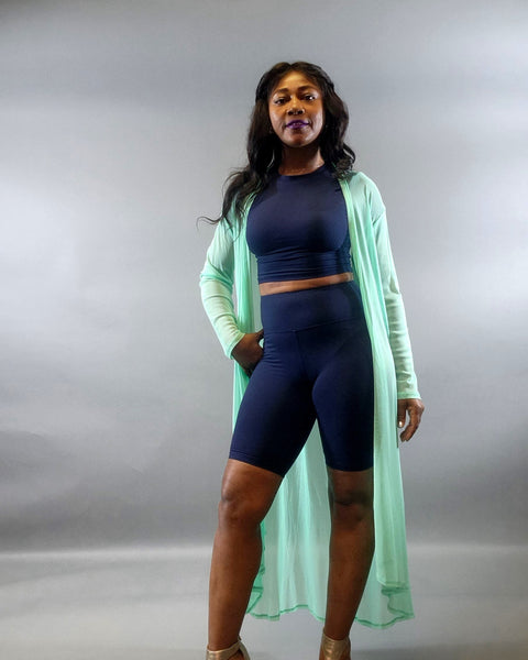 So Extra Duster Overlay-Green Mint - Oh, It's Me! Boutique