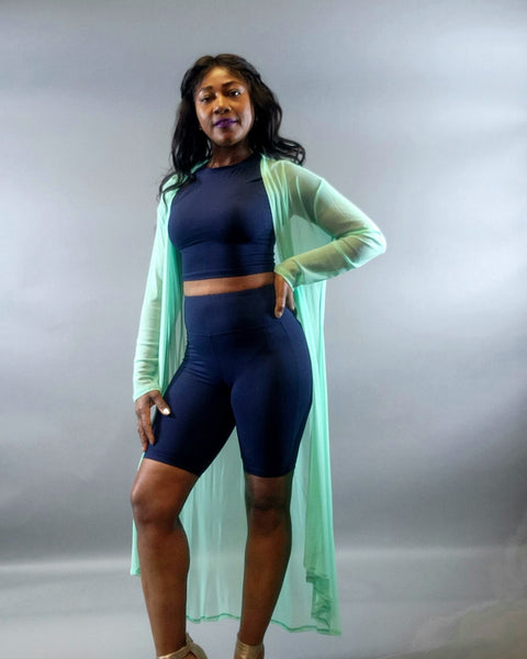 So Extra Duster Overlay-Green Mint - Oh, It's Me! Boutique