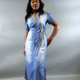 Either Way Cardigan Dress-Chambray - Oh, It's Me! Boutique