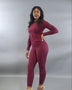 Legging Microfiber Set-Burgundy - Oh, It's Me! Boutique
