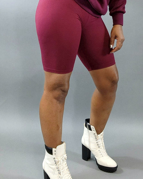 Up For It Biker-Dark Red - Oh, It's Me! Boutique