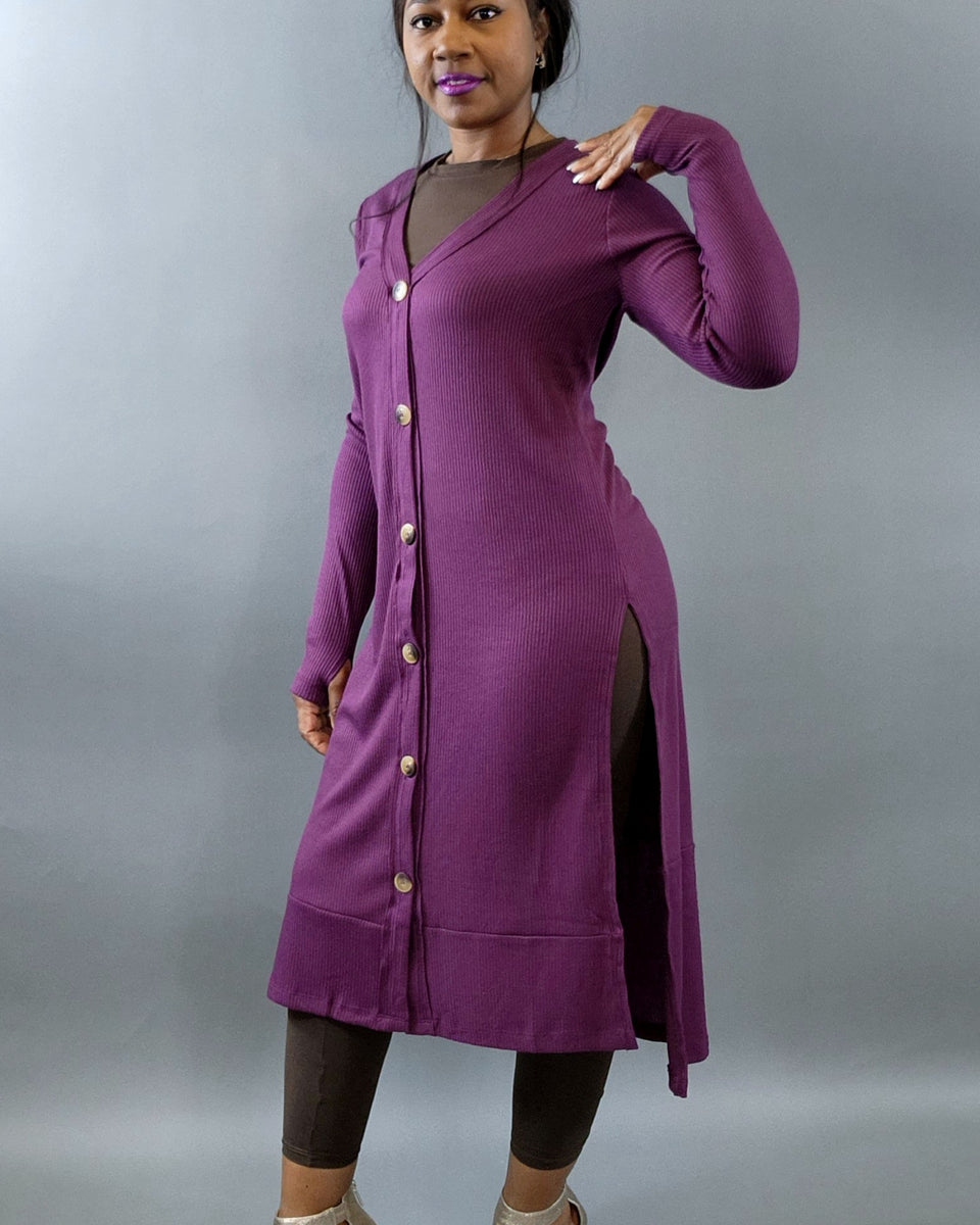 Cardigan eggplant - Oh, It's Me! Boutique