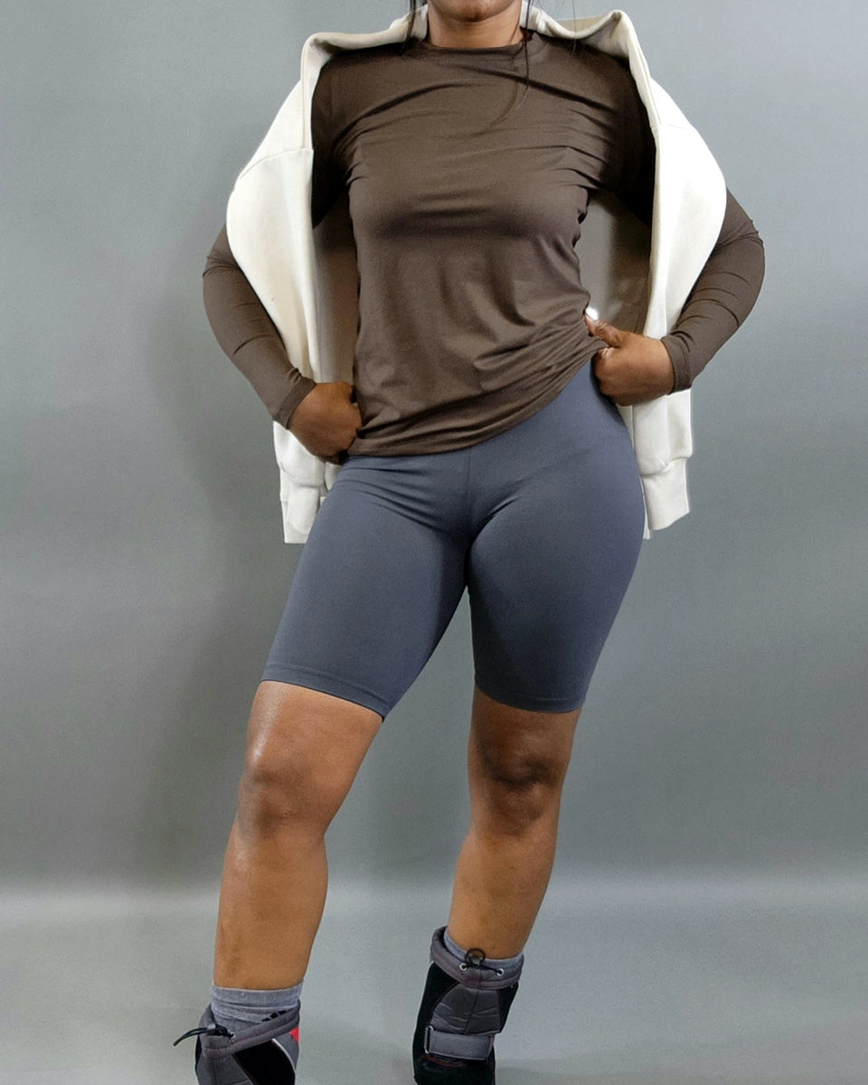 Biker Shorts-Grey - Oh, It's Me! Boutique