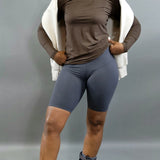 Biker Shorts-Grey - Oh, It's Me! Boutique