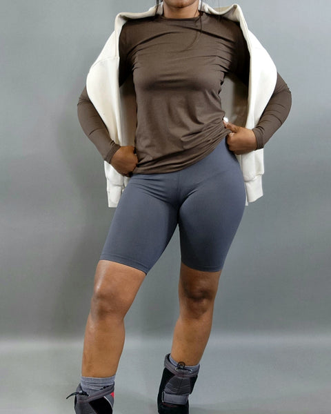 Biker Shorts-Grey - Oh, It's Me! Boutique