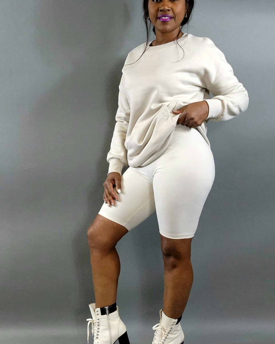 Biker Shorts-Bone - Oh, It's Me! Boutique