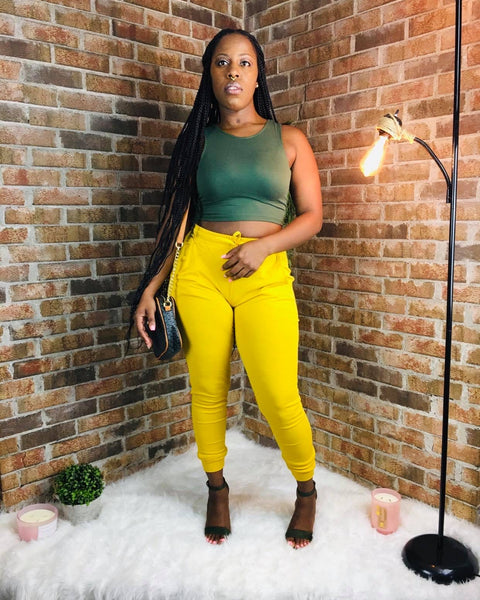 Crop Tank-Green - Oh, It's Me! Boutique