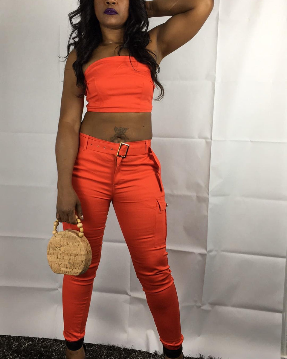 So Vibrant-Pants Set Orange - Oh, It's Me! Boutique