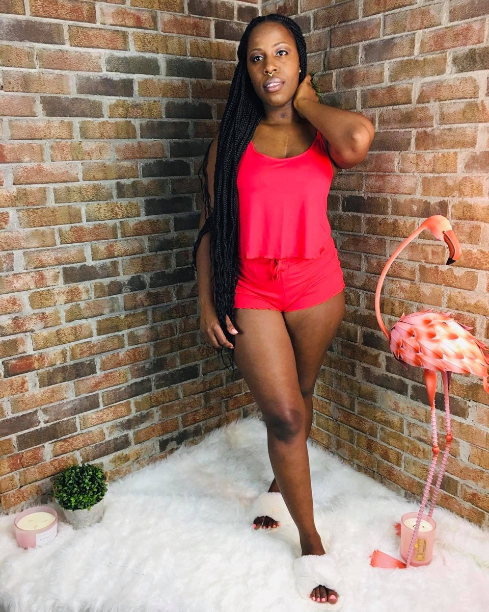 Girl Next Door Set-Vibrant Red - Oh, It's Me! Boutique