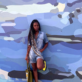 Shirt Romper-Chambray - Oh, It's Me! Boutique