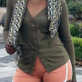 Snap Cardigan-Olive - Oh, It's Me! Boutique